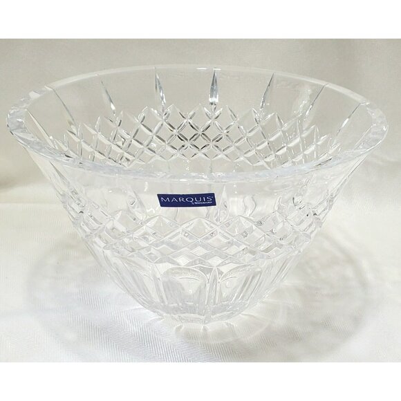 New Marquis Waterford Crystal Bowl Fruit Dessert Salad Serving Dish Germany 8" - Picture 3 of 16